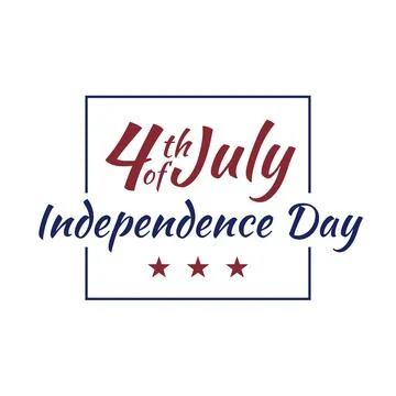 July 4th independence day hand lettering. Inscription fourth of july Stock Illustration