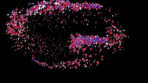 July 4th Red White and Blue Confetti Party 4K Loop Stock Footage 321649310
