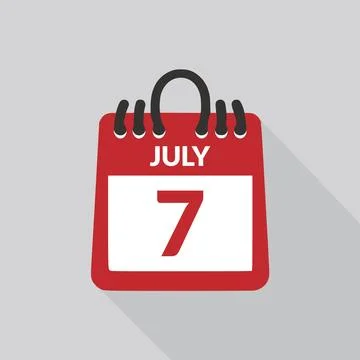 July 7 Calendar icon vector illustration. Stock Illustration