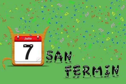 July 7, san fermín. Stock Illustration