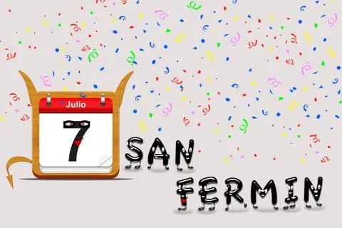 July 7, san fermín. Stock Illustration