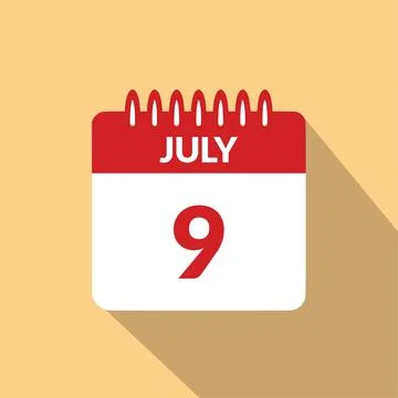 July 9 Calendar icon vector illustration. Stock Illustration