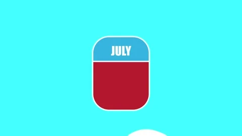 July 9th. Day 9 of month, 2D calendar animation. A calendar sheet is assembled Stock Footage 135315231