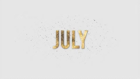 July Animation Text, Alpha Channel, Transparent Stock Footage 232983940