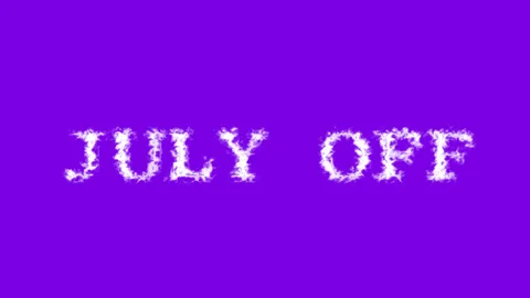 July Off cloud text effect violet isolated background Stock Footage 138721834