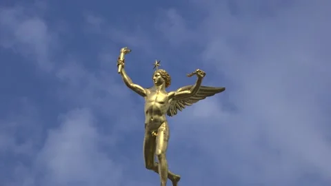 July Column topped with the gilded statue of Spirit of Freedom, Paris, France Stock Footage 207849009