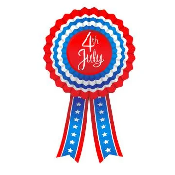 July fourth badge Stock Illustration