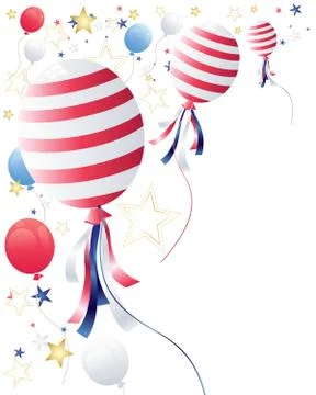 July fourth balloons Stock Illustration