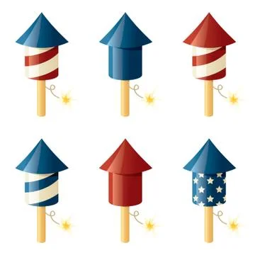 July fourth fireworks Stock Illustration