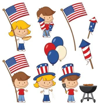 July fourth fun Stock Illustration