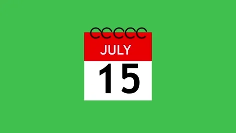 July month calender. calender simple icon animation date change time month... Stock Footage 307976906