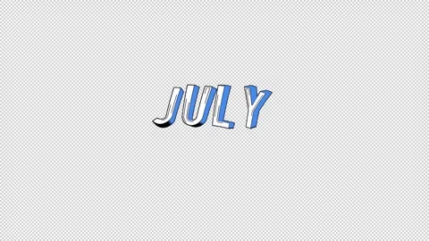 July Month Typography Stock Footage 340600360
