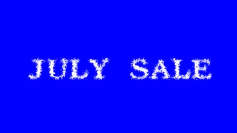 July Sale cloud text effect blue isolated background Stock Footage 138721577
