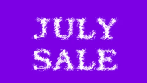 July Sale cloud text effect violet isolated background Stock Footage 139605791