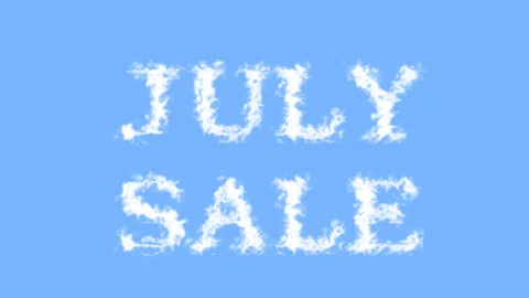July Sale cloud text effect sky isolated background Stock Footage 139605817