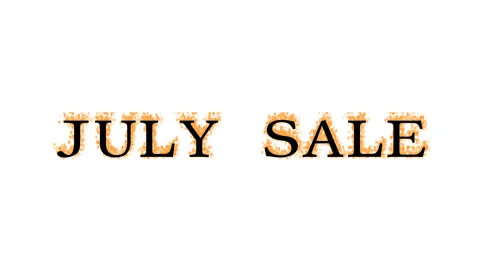 July Sale fire text effect white isolated background Stock Footage 138071787