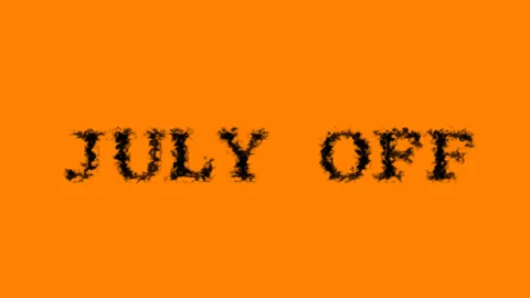 July Off smoke text effect orange isolated background Stock Footage 138722583