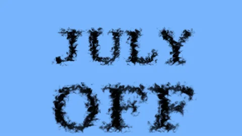 July Off smoke text effect sky isolated background Stock Footage 139620176