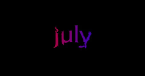 July text Glitch effect animation on black background. Digital glitch effect. Stock Footage 277932544