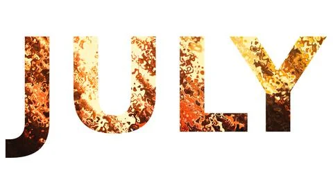 JULY text image - Typography stock design word image Stock Illustration