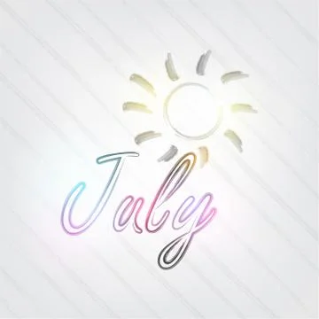 July typography 스톡 일러스트