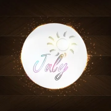 July typography 스톡 일러스트