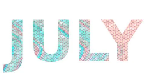 JULY Word text design image stock Stock Illustration