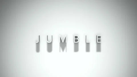 Jumble 3D title animation with shadows on a white background Stock Footage 297514198