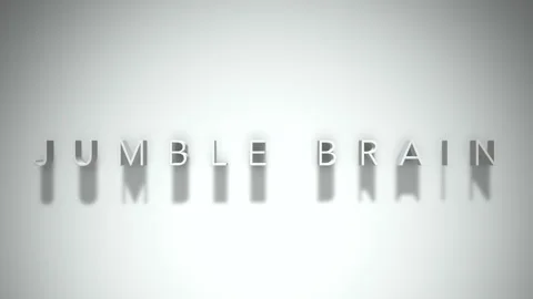 Jumble brain  3D title animation white text on a white background Stock Footage 299636708