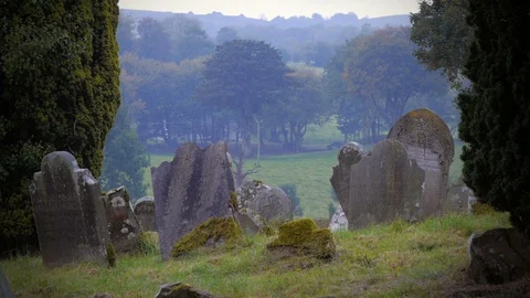Jumble of Headstones Stock-Footage 98289751