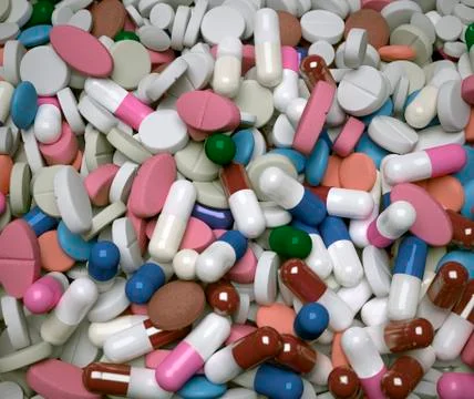 Jumble of pills Stock Illustration