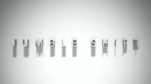 Jumble shift  3D title animation white text on a white background Stock Footage 299636687