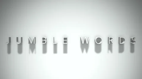 Jumble words  3D title animation white text on a white background Stock Footage 299636721