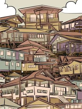 Jumbled housing Stock Illustration