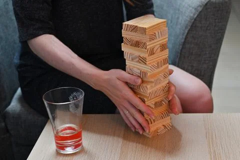 Jumbling tower with clipping path Stock Photos