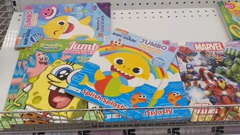 Jumbo and Marvel Coloring Books Stock Footage 170186816