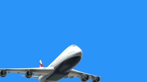 JUMBO JET 3D transitions. Alpha matte Stock Footage 34348181