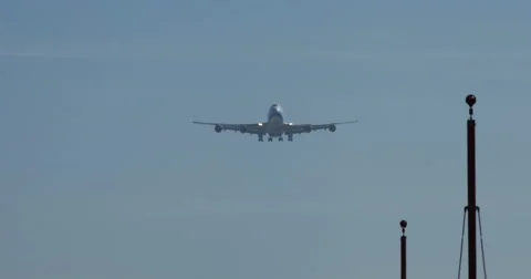 Jumbo Jet on Approach Stock Footage 55276999