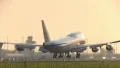 Jumbojet close-up at sunrise HD Footage