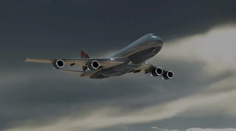 Jumbojet in flight Stock Footage 33914179