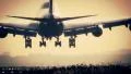 Jumbojet landing at sunrise, color correction HD Footage