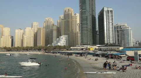 Jumeirah Beach activity Stock Footage 12480459