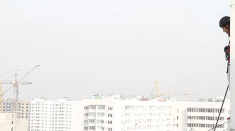 Jump from 18 floors slow Stock Footage 33385689
