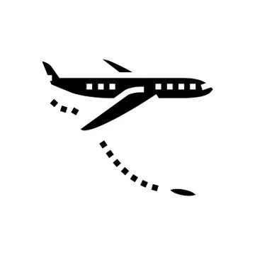 Jump from airplane glyph icon vector illustration Stock Illustration