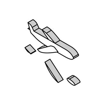 Jump from airplane isometric icon vector illustration Illustration