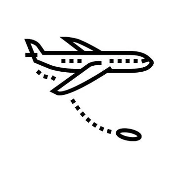 Jump from airplane line icon vector illustration Illustration