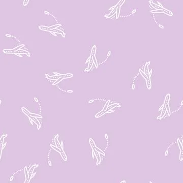 Jump from airplane line seamless pattern 库存插图