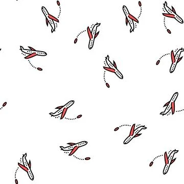 Jump from airplane vector seamless pattern Illustration