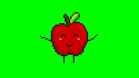 Jump apple pixel animation Stock Footage 237811445
