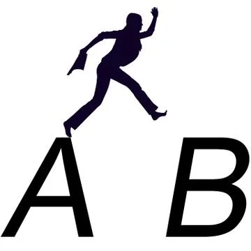 Jump from a to b Stock Photos